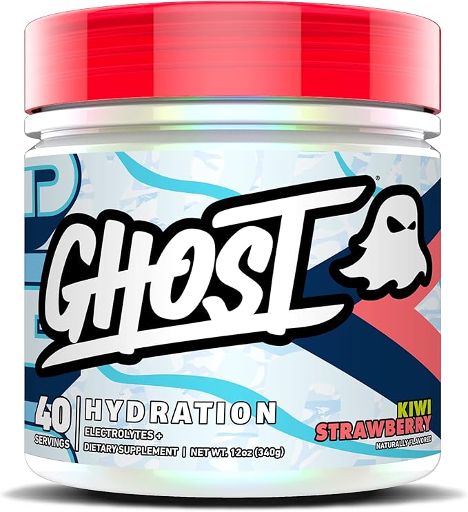 GHOST Hydration Tub, Electrolyte Powder, Kiwi Strawberry, 40 Servings