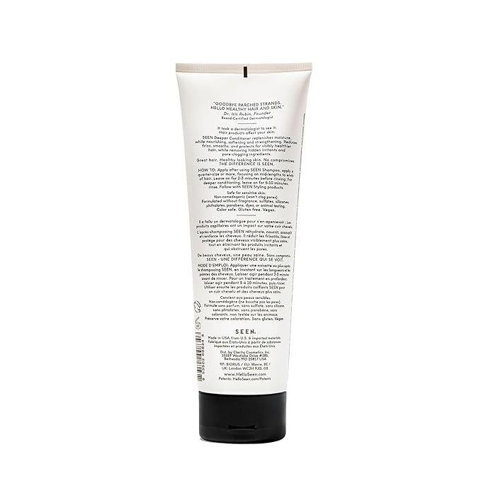 SEEN Deeper Conditioner, Fragrance Free – Non-Comedogenic Hair Deeper Conditioner – Dermatologist-Developed – Safe for Sensitive, Eczema & Acne Prone Skin