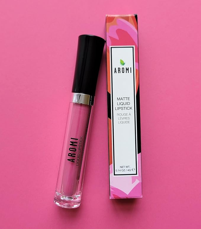 Aromi Matte Liquid Lipstick | Light, Peachy Pink Lip Color For Women, Warm Undertones, Baby Pink Shade (Cherry Blossom)