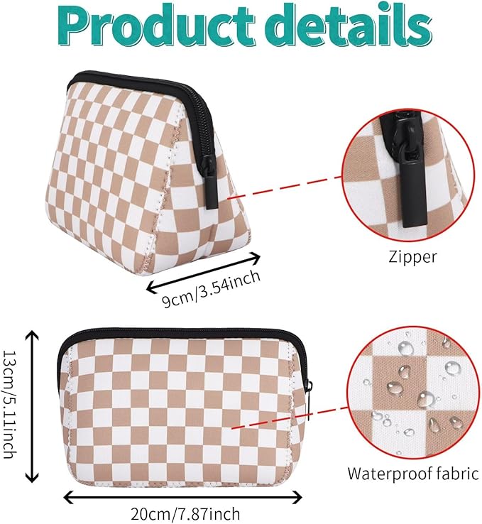 AJLTPA Waterproof Neoprene Cosmetic Bag, Waterproof Neoprene