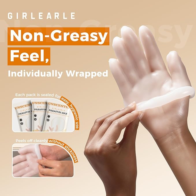 GIRLEARLE Paraffin Wax Refills 10 Packs Unscented for Paraffin Wax Bath Machine - for Dry Cracked Skin on Hands, Feet, Elbows - Moisturizing Hydration to Relieve Stiff Muscles & Joints