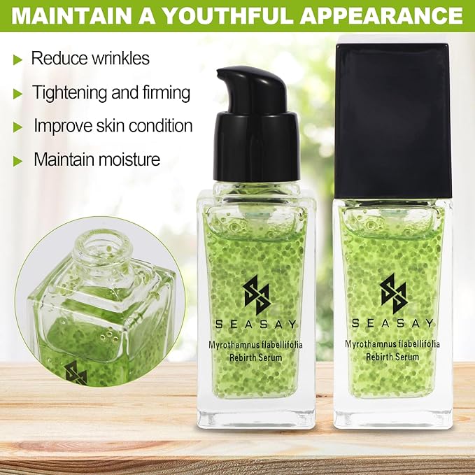 SEASAY Myrothamnus Flabellifolius Rebirth Serum - Premium Revitalizing Green key Essence for Anti-Aging & Repair Plant Extract (30ml)