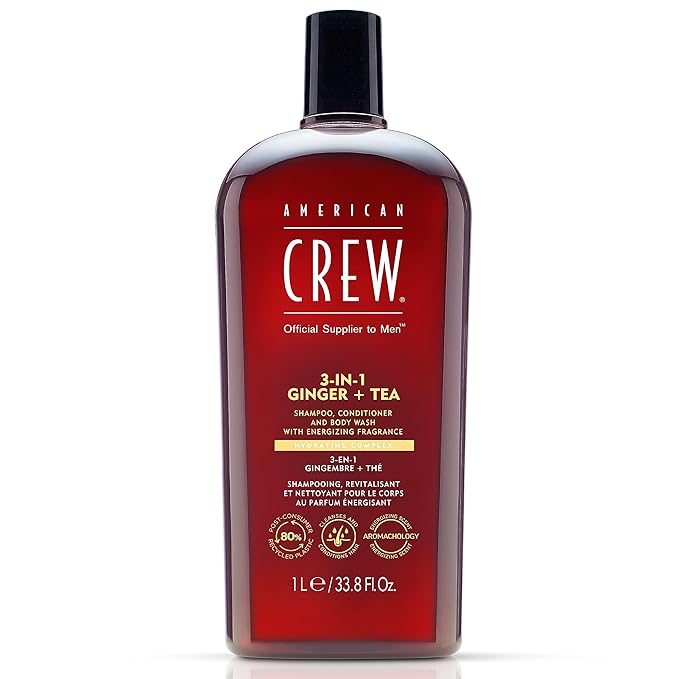 American Crew 3-in-1 Shampoo & Body Wash, Ginger & Tea, 33.8 fl oz