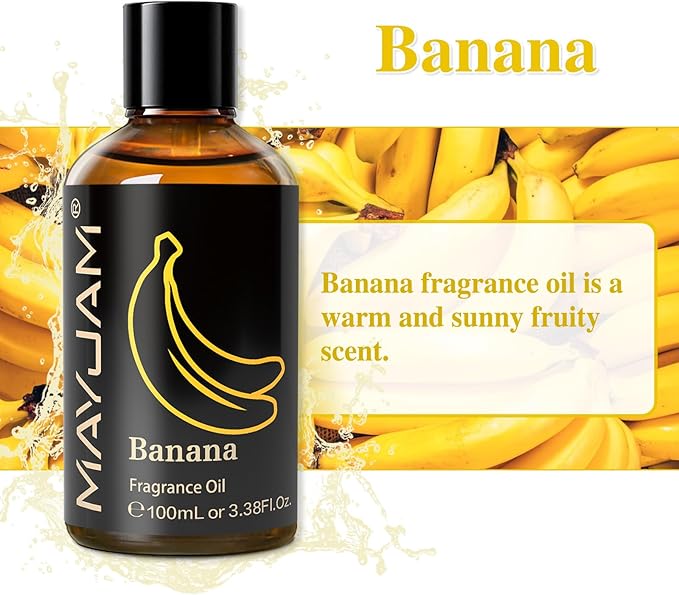 MAYJAM Banana Fragrance Oil for Diffusers for Home, 3.38FL.OZ