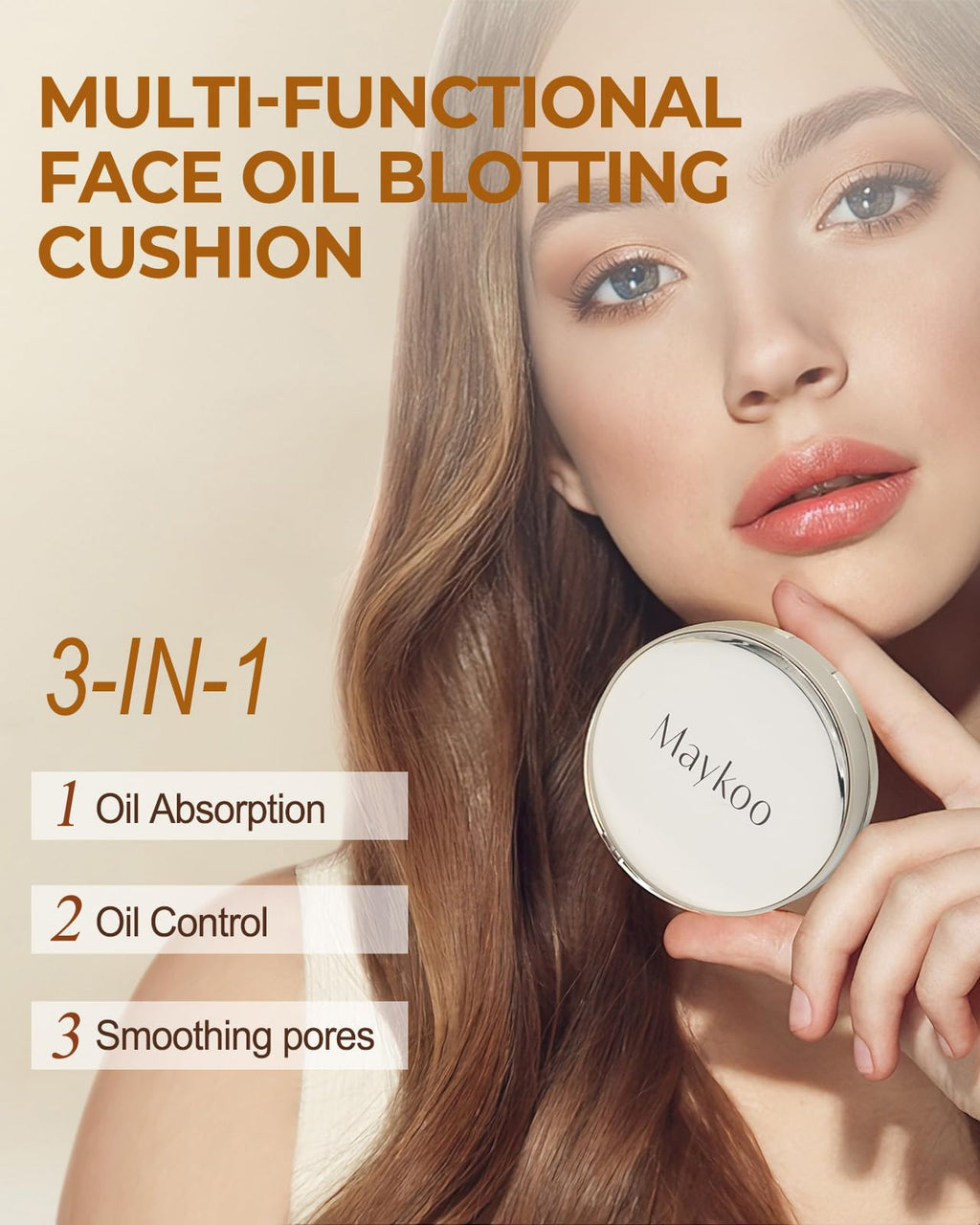 Face Oil Blotting Cushion Instead of Oil Blotting Paper Sheets for Oily Skin, Oil Absorbing Liquid Mattifying Cushion, Oil Control with Natural Tea Tree, Absorb Excess Oil for Makeup