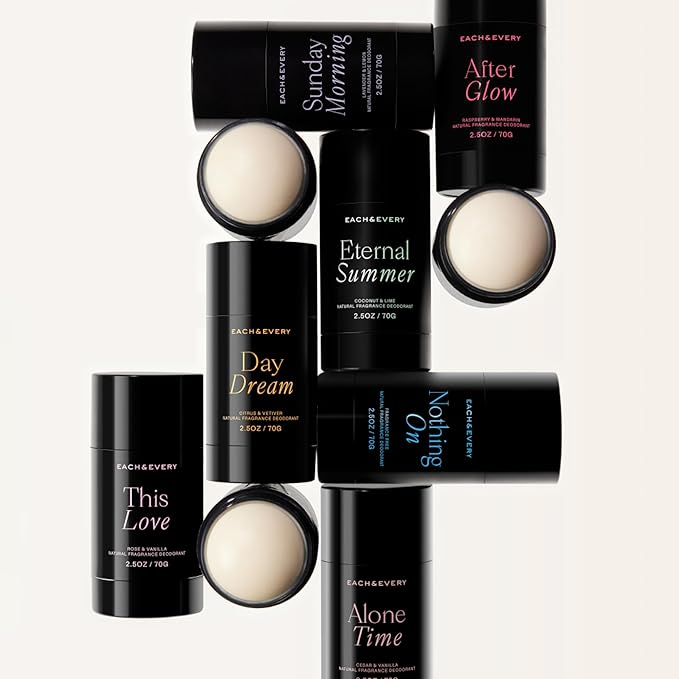 Each & Every Natural Deodorant, EWG Verified & Vegan (2.5oz)