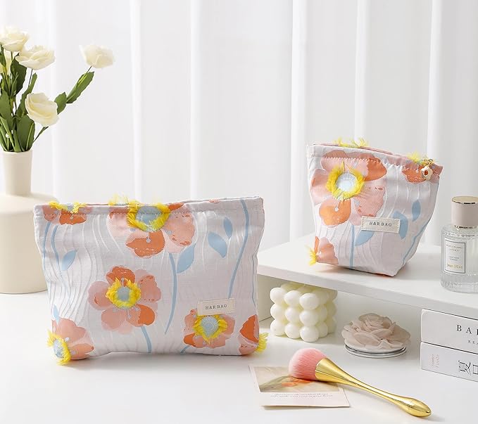 getgto 2 Pcs Makeup Bags, Large Cosmetic Bag Travel Toiletry Bag