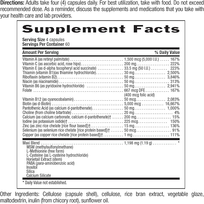 Country Life Maxi-Hair Plus 5000 mcg Biotin, 240 Vegetarian Capsules