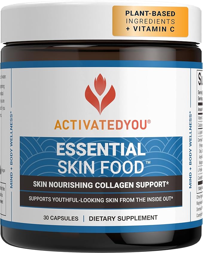ACTIVATEDYOU Essential Skin Food, Collagen Support Supplement, 30 Capsules