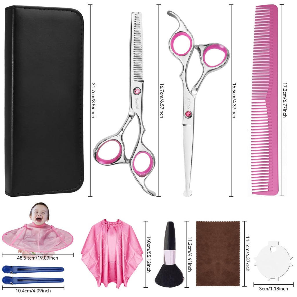 Safety Round Tip Toddler Haircut Scissors Kit - Stainless Steel 11-Piece Hair Clippers for Kids, Men, Women & Salon Use - Professional Barber Grooming Shears with Thinning & Layering Tools