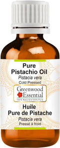Greenwood Essential Pistachio Oil (Pistacia vera) | Cold Pressed | Natural | Undiluted | For Diluting Essential Oils | For Skin & Massage | Men & Women | 10ml (0.33 oz)