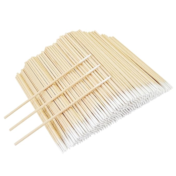 Egaageoi 600 Count 4 Inch Pointed Cotton Swabs for Nail with Wood Sticks