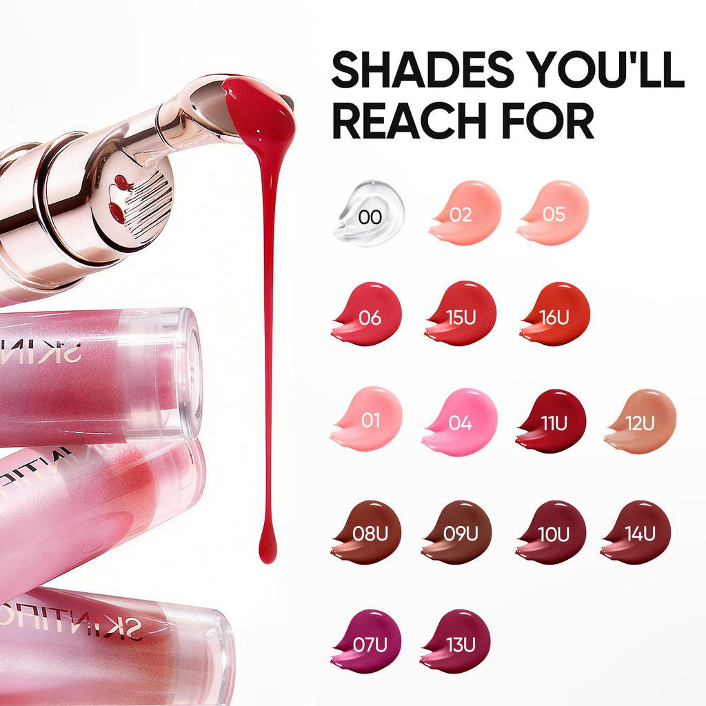 SKINTIFIC Brightening Lip Serum, Hydrating & Plumping (06 Cherry Red)