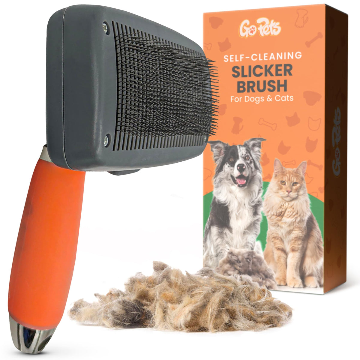 GoPets 2-in-1 Deshedding & Dematting Comb & Grooming Brush for Dogs & Cats