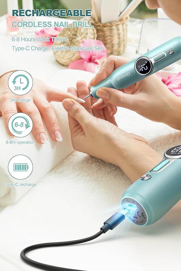 Electric Foot Callus Remover for Feet Scrubber Dead Skin, Cordless Foot File, Professional Pedicure Tool with Nail Drill Kits for Men Women Dead Dry Crack Skin Calluses Foot Grinder