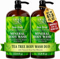 Dead Sea Collection Tea Tree Body Wash for Women and Men - with Pure Dead Sea Minerals and Tea Tree Oil - Cleanses and Moisturizes Skin - Pack of 2 (67.6 fl. oz)