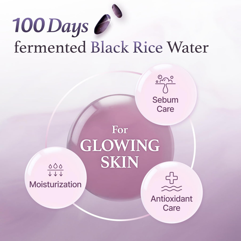 [I'm From] Miniature of Black Rice Toner for Oily Skin, Sebum Control Toner, Lightweight, Niacinamide, Panthenol, Fragrance Free, Korean Skin Care, 1.01 Fl Oz
