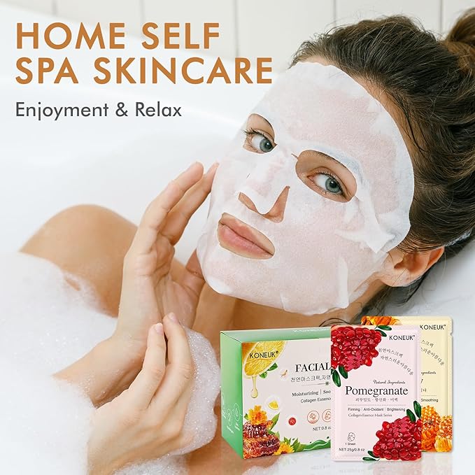 KONEUK 56 Pack Sheet Face Masks Skincare for Women, Hydrating Face Masks Suitable for Most Skin Types, Bulk Facial Mask Gifts Set for Skin Care, Home Skincare Spa Favors