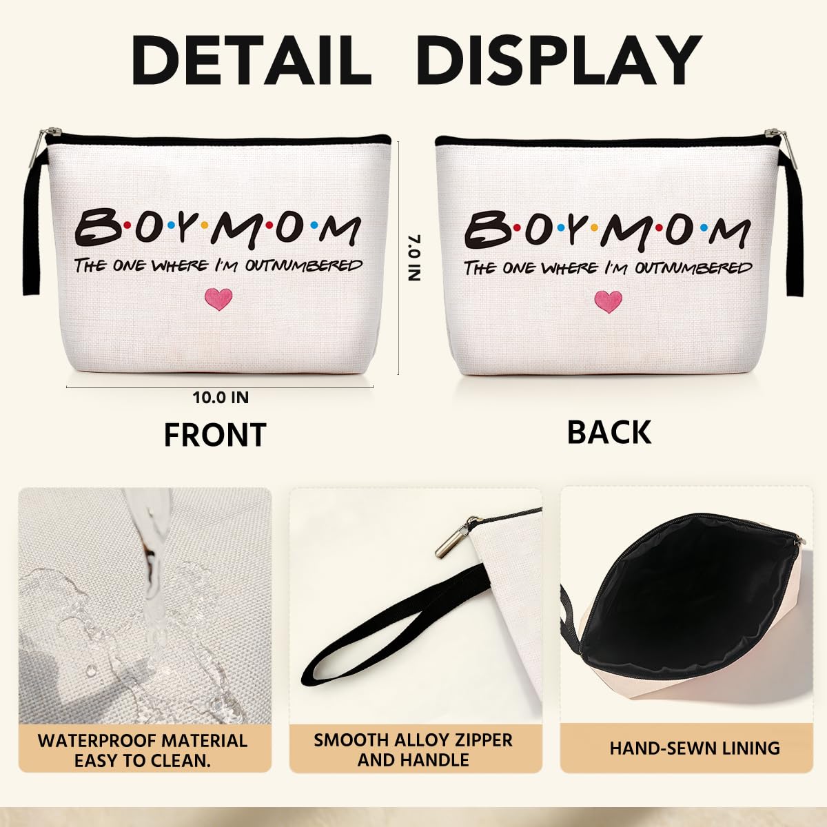 Jztco Boy Mom, Baby Shower Gifts for Moms First Time Makeup Bag