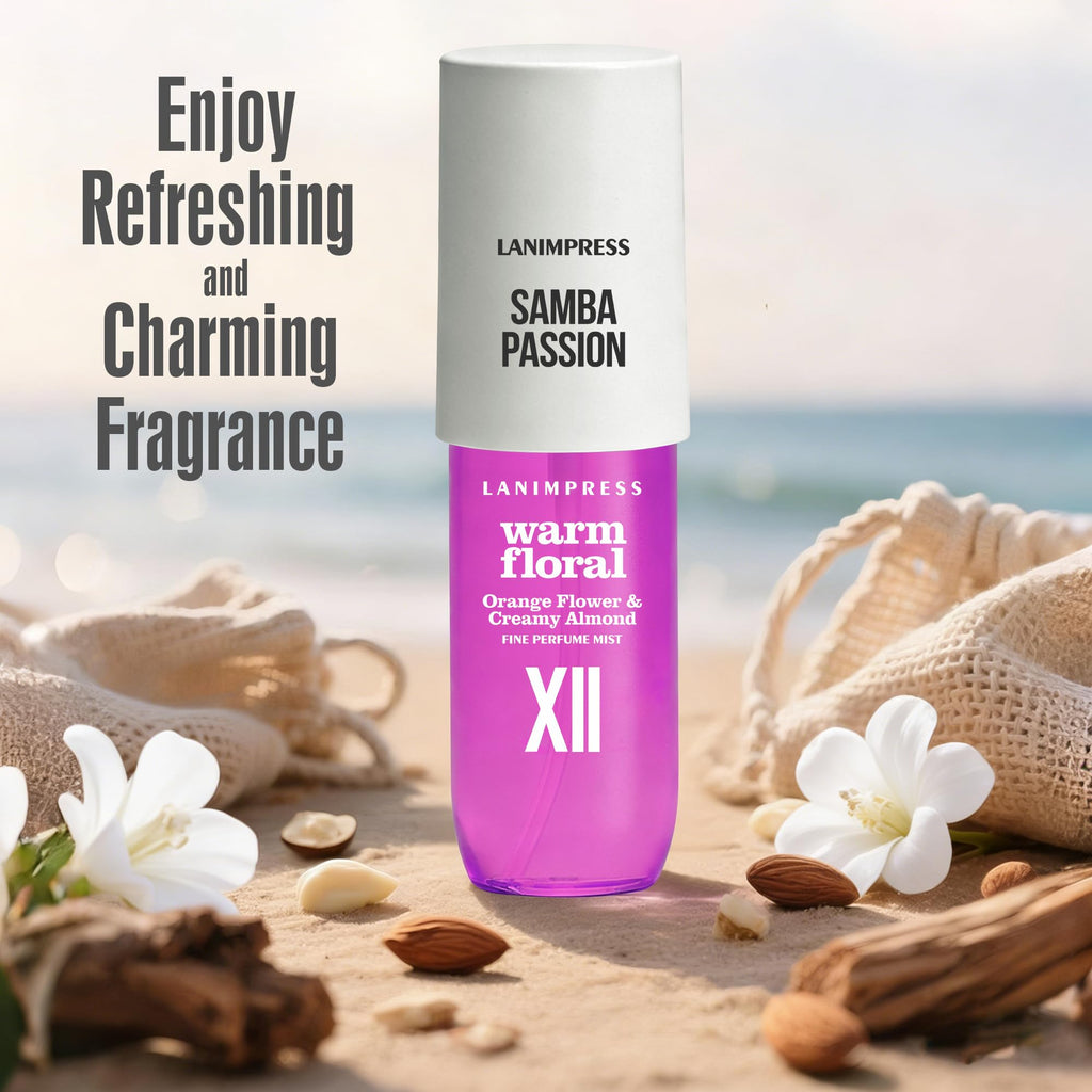 LANIMPRESS 3 FL OZ Hair Mist and Body Spray, Eau De Parfum for Women,Travel Size Fragrance,Creamy Aroma Perfume No.12,Sweet Smells,Warm Floral Scent– With Notes of Orange Flower, Creamy Almond