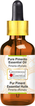 Greenwood Essential Pimento Essential Oil (Pimenta officinalis) with Glass Dropper | Pure | Non-Sticky | Non-Greasy | Lightweight | Men & Women | All Skin Types | Steam Distilled 30ml (1 oz)