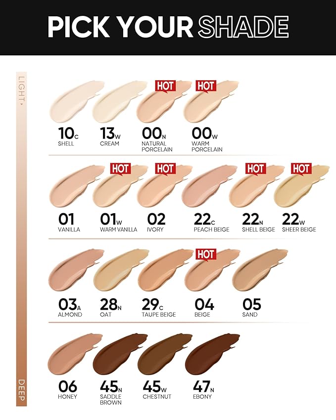 Full Coverage Cushion Foundation, Weightless, Skin Fit, Satin Glow Finish, Oil-Control Waterproof Foundation, Sweatproof Flawless BB Cream CC Korean Makeup,Tattoo Cover Up, Buildable(#10C Shell)