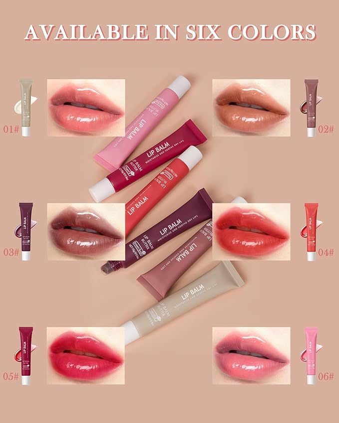 Butter Tinted Lip Balm,3 Colors Yummy Lip Gloss Oil, Lip Treatment Lipgloss