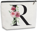 KDXPBZ Initial Makeup Bag - Personalized Gifts for Women, Bridesmaid & Birthday Gifts - Bride & Bridesmaid Cosmetic Bag (Letter R)