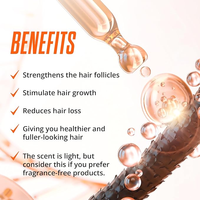 Abera Hair Growth Serum for Hair Loss, Natural Hair Regrowth Treatment for Hair & Beard with Biotin & Maca | Extra Strength & Bigger Size 1.69 fl oz (1 Serum + Gift)
