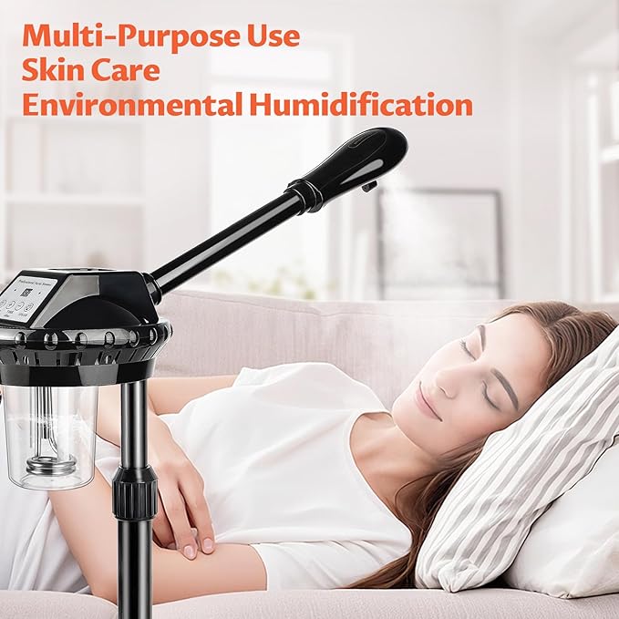 Chetunju Professional Face Steamer, Adjustable Height and Angle, Facial Steamer Clean Skin Firming Pores and Moisturizing Suitable for a Beauty, Spa, at Home