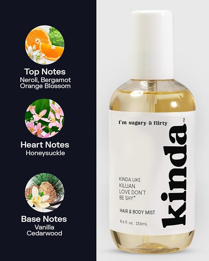 PB ParfumsBelcam KINDA I’m Sugary & Flirty Hair & Body Mist – Our Version of Kilian Love Don’t Be Shy – Sweet Floral Scent with Neroli, Bergamot & Orange Blossom, Gifts for Women, 8.6 fl.oz