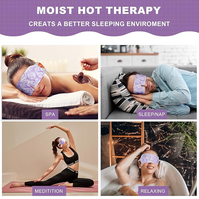 ProCIV 16 Packs Steam Eye Masks for Dry Eyes Self Heated Eye Mask Disposable Sleep Mask Soothing Headache Relief Dry,Hot Warm Compress for Stress Relief Relief Eye Fatigue, Spa Gifts