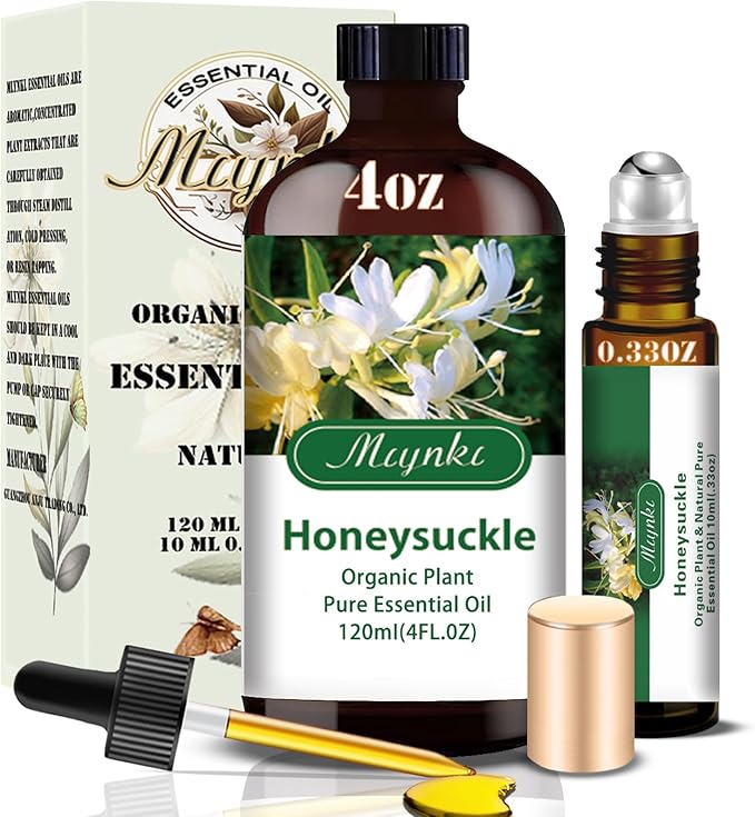 MLYNKL Honeysuckle Essential Oil,for Diffuser,4oz+Roll-On 0.33oz
