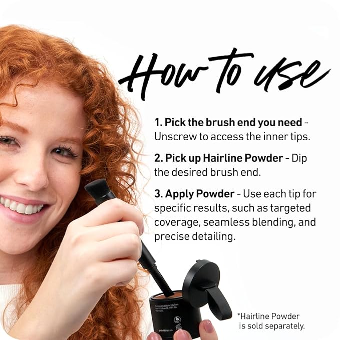 BOLDIFY Hairline Powder Brush, Root Touch Up Brush Applicator – Four-Ended