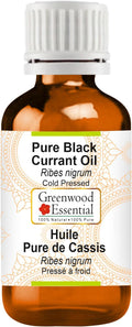 Greenwood Essential Black Currant Oil (Ribes nigrum) | Cold Pressed | Natural | Undiluted | For Diluting Essential Oils | For Skin & Massage | Men & Women | 50ml (1.69 oz)