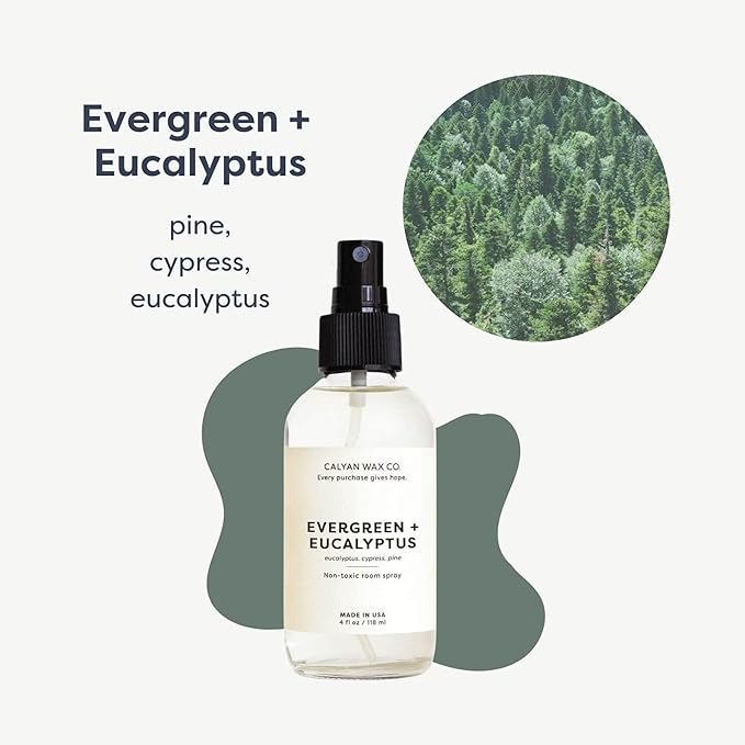 Calyan Wax Co. Evergreen & Eucalyptus Room Spray - Natural Room Deodorizer
