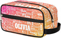 KFNHN Custom Makeup Bag Travel Toiletry Bag Shiny Glitter Starry Red Orange