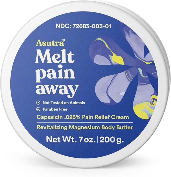 ASUTRA Melt Pain Away Magnesium Cream for Pain Relief for Feet and Body