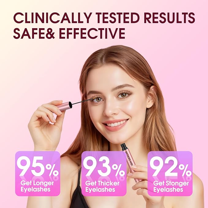 Lash Serum for Eyelash Growth: Rapid Eyelash Growth Serum with Advanced Formula for Longer, Thicker, Fuller Looking Lashes (Pink, 5 ML)
