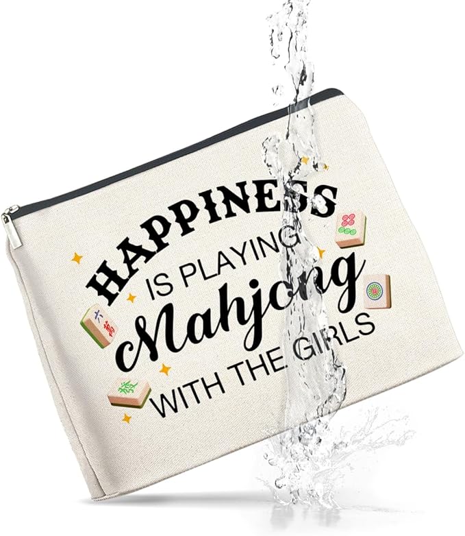 UPNEGE Mahjong Gifts Makeup Bag Accessories for Women Lovers Players
