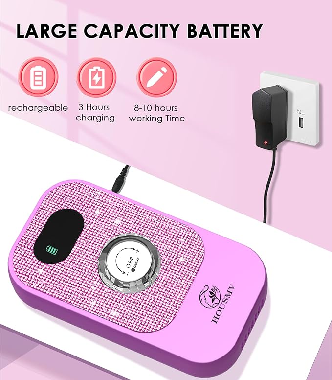 Portable Nail Drill Electric File: Professional E File Machine 40000RPM