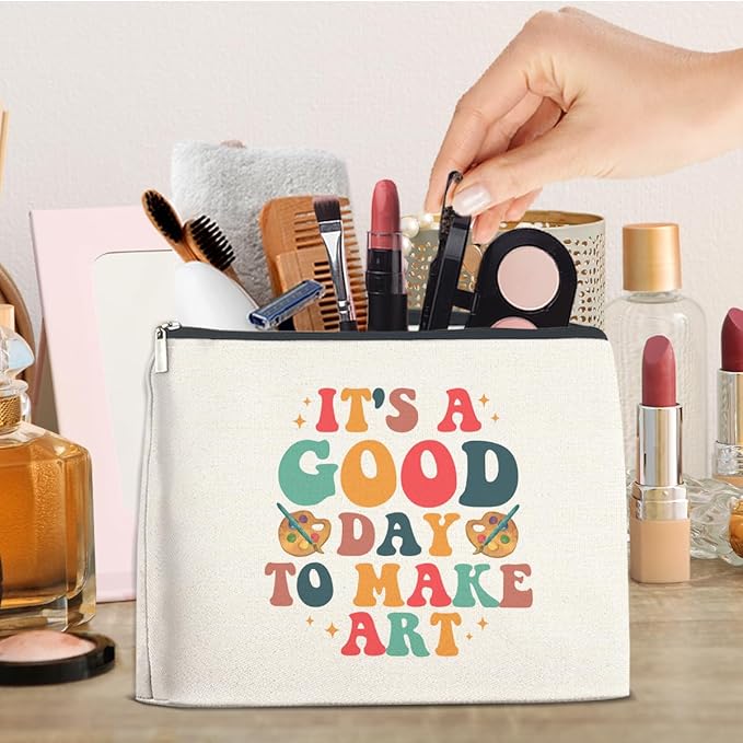 FYDHQSS Art Gifts Makeup Bag for Women Artists Teacher Arts Lover Painter