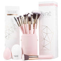 Niré Beauty Cute Makeup Brush Set for Teen Girls, 15 Piece, Pink