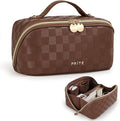 Prite Makeup Bag Travel Toiletry Bag Open Flat Cosmetic Organizer for Women