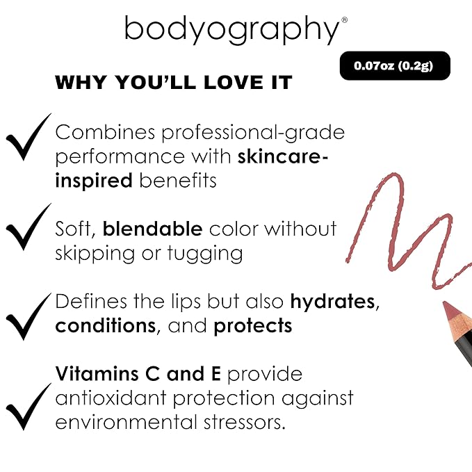 Lip Pencil - Heatherberry by Bodyography for Women - 0.04 oz Lip Pencil
