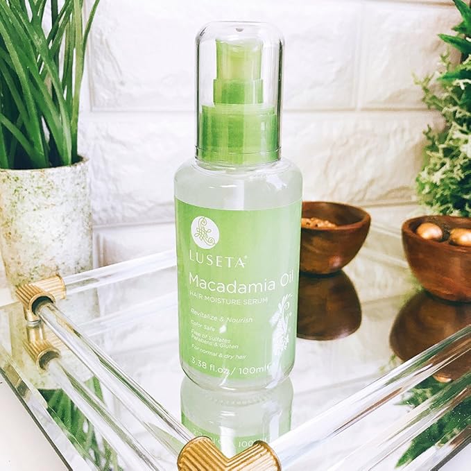 LUSETA Macadamia Oil Hair Moisture Serum for Dry Hair, 3.38 oz