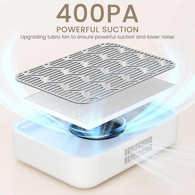 pozoera Nail Dust Collector Cordless - Rechargeable Nail Dust Collector Quiet & Powerful Suction, Professional Nail Tech Dust Collector for Acrylic Gel Polish Manicure Pedicure at Salon&Home