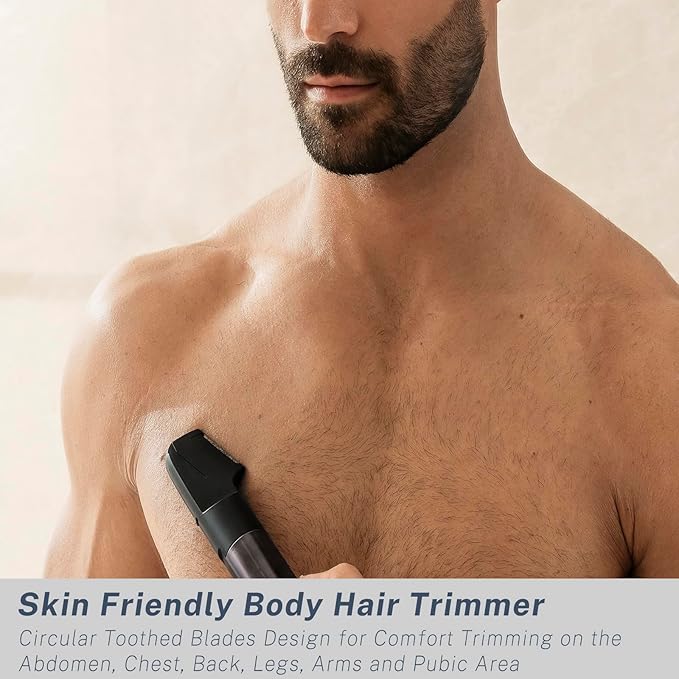 Aesfee Beard Trimmer for Men, 5-in-1 Waterproof Electric Razor & Hair Clippers Grooming Kit with 20 Precision Dial Lengths, USB-C Organizer & Charging Dock