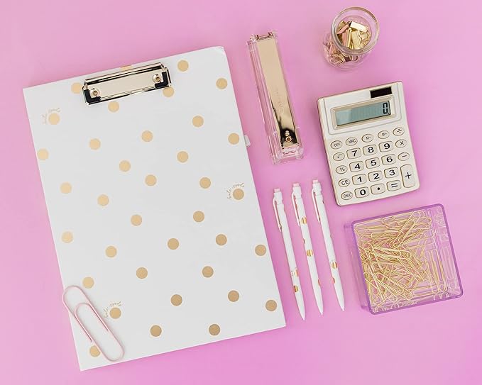 kate spade new york Clipboard Folio, Gold Dot with Script