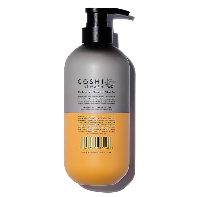 GOSHI Super Vitamin Body Wash - pH-Balanced Exfoliating, 20 oz